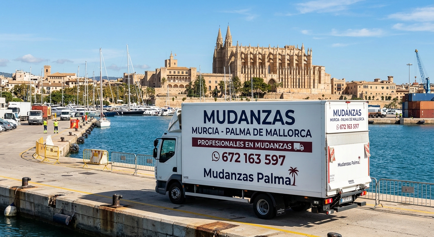 Mapa de la ruta de mudanzas Murcia - Palma de Mallorca